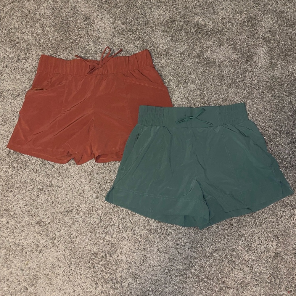 Two Pack All in Motion Athletic Shorts Red and Green